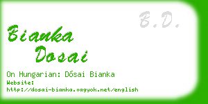 bianka dosai business card