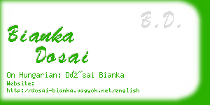 bianka dosai business card